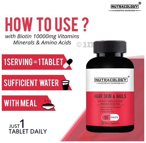 Nutracology Hair Skin & Nails Tablet: Buy bottle of 60 tablets at best price in India | 1mg Nutracology Hair Skin & Nails Tablet: Buy bottle of 60 tablets at best price in India | 1mg
