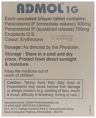 Admol 1g Tablet SR image Admol 1g Tablet SR image