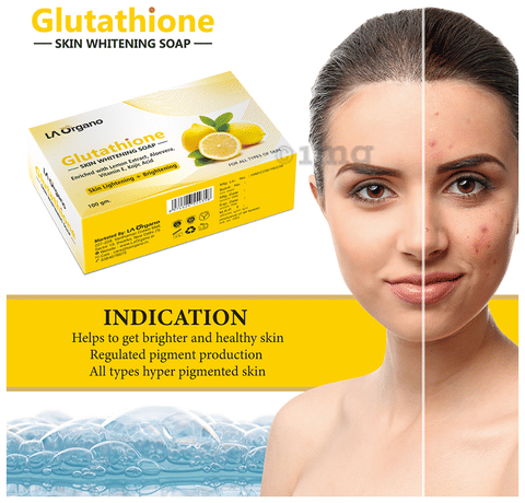 LA Organo Glutathione Skin Whitening Soap Lemon Extract