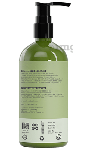 Vitro Naturals I Am Natural Aloe Jojoba Shampoo for Hair Growth: Buy pump  bottle of 250 ml Shampoo at best price in India | 1mg