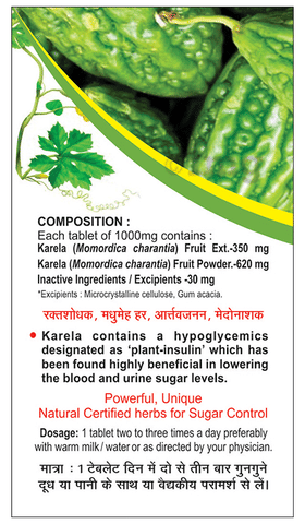 Basic Ayurveda Karela (Bitter Gourd) Tablet image Basic Ayurveda Karela (Bitter Gourd) Tablet image