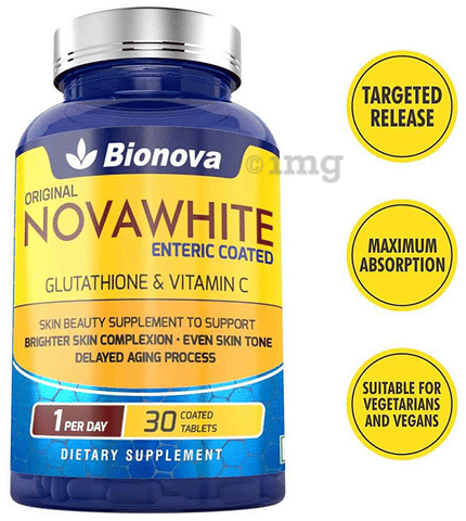 Bionova Novawhite Glutathione 500mg With Vitamin C 500mg Enteric Coated Tablet Bionova Novawhite Glutathione 500mg With Vitamin C 500mg Enteric Coated Tablet