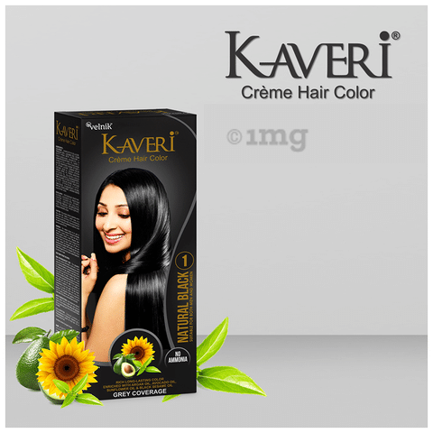Kaveri Hair Color Cream Natural Black: Buy box of 90 ml Pack at best price  in India | 1mg