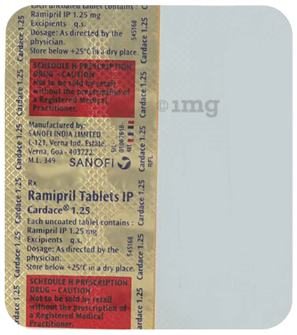 Cardace 1.25 Tablet image Cardace 1.25 Tablet image