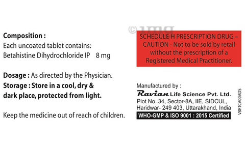 Vertibest 8 Tablet image Vertibest 8 Tablet image
