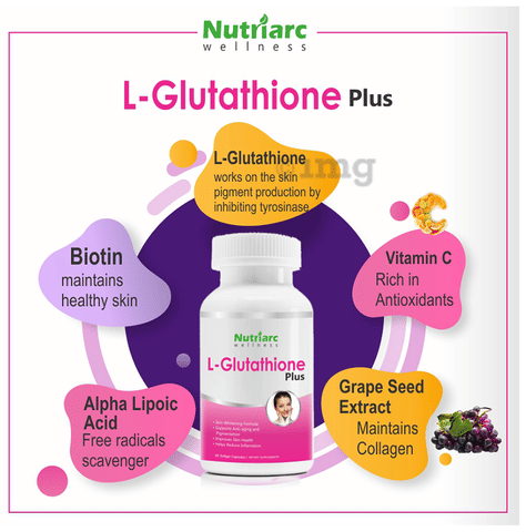 Nutriarc Wellness L-Glutathione Plus Softgel Capsule: Buy bottle of 60.0  soft gelatin capsules at best price in India | 1mg