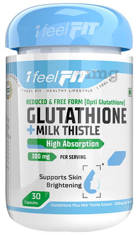 iFeelFIT Reduced & Free Form (Opti Glutathione) Glutathione + Milk Thistle  High Absorption Capsule