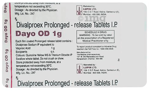 Dayo OD 1gm Tablet PR image Dayo OD 1gm Tablet PR image