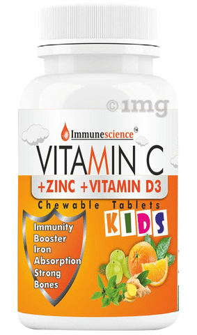 Immunescience Vitamin C Zinc Vitamin D3 Kids Chewable Tablet Buy Bottle Of 60 Chewable Tablets At Best Price In India 1mg