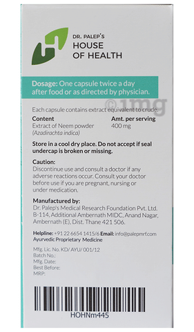 Dr. Palep's Neem Capsule image Dr. Palep's Neem Capsule image