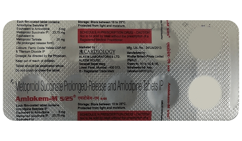 Amlokem M 5mg/25mg Tablet image