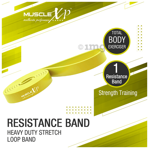 MuscleXP DrFitness+Resistance Heavy Duty Stretch Loop Band Yellow: Buy box  of 1.0 Band at best price in India
