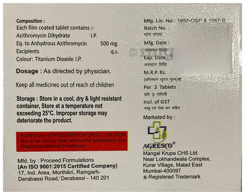 Agrosin 500 Tablet image