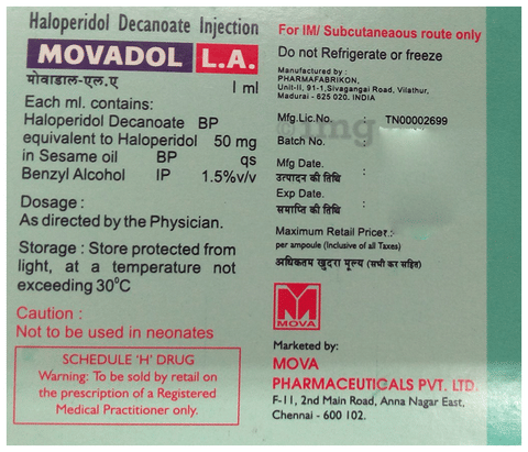 Movadol LA Injection image