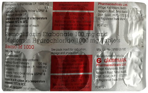 Remo M 100mg/1000mg Tablet image