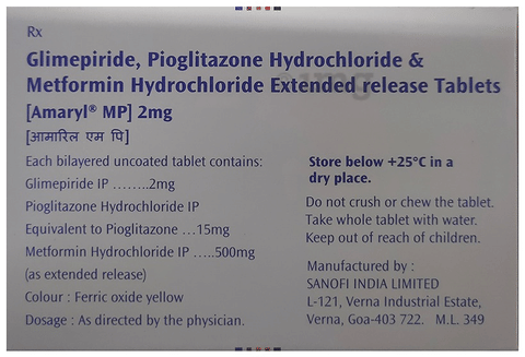 Amaryl MP 2mg Tablet ER image
