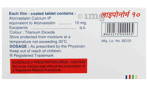 Liponorm 10mg Tablet image Liponorm 10mg Tablet image