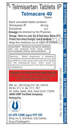 Telmacare 40 Tablet image