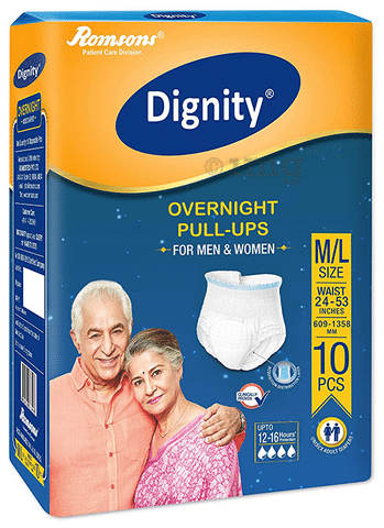 Dignity Overnight Pull-Ups Adult Diaper M-L: Buy packet of 10.0 diapers at  best price in India