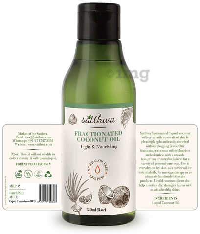 Satthwa Fractionated Coconut Oil: Buy bottle of 150 ml Oil at ...