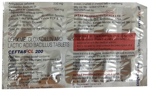 Ceftas CL 200 mg Tablet image