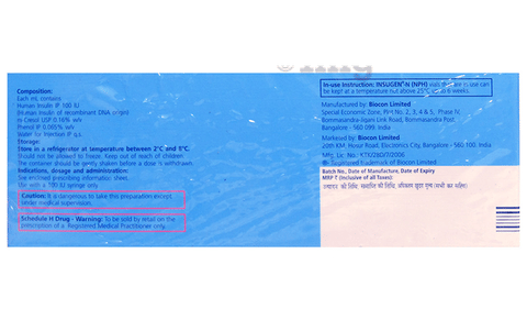 Insugen-N 100IU/ml Injection image Insugen-N 100IU/ml Injection image