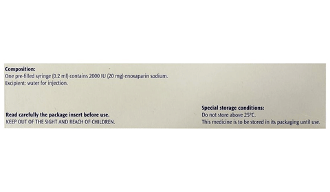 Clexane 20mg Injection (0.2ml Each) image