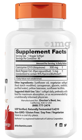 Doctor's Best High Absorption CoQ10 with Bioperine 300mg ...