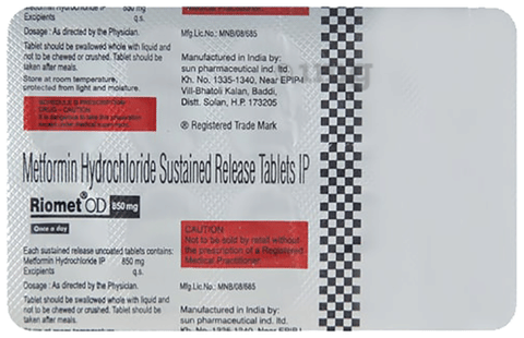 Riomet OD 850mg Tablet SR image Riomet OD 850mg Tablet SR image