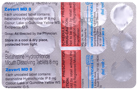 Zevert MD 8 Tablet image