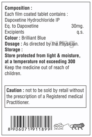 Dapoxet 30 Tablet image