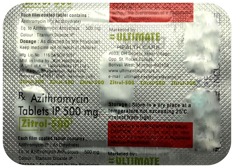 Zitrol 500 Tablet image
