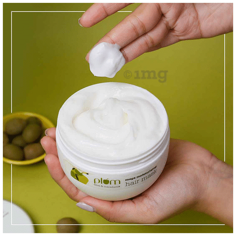 Plum Olive & Macadamia Mega Moisturizing Hair Mask: Buy jar of 250 gm Hair Mask at best price in India | 1mg Plum Olive & Macadamia Mega Moisturizing Hair Mask: Buy jar of 250 gm Hair Mask at best price in India | 1mg