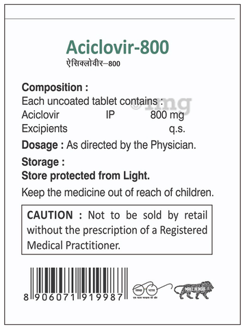 Aciclovir 800 Tablet image