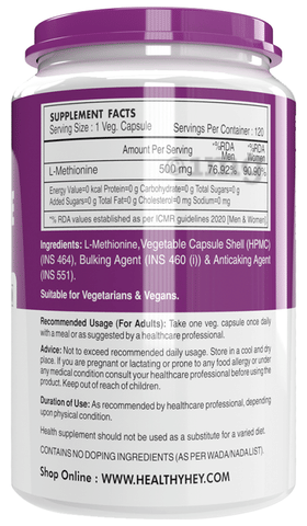 HealthyHey L-Methionine Vegetable Capsule image