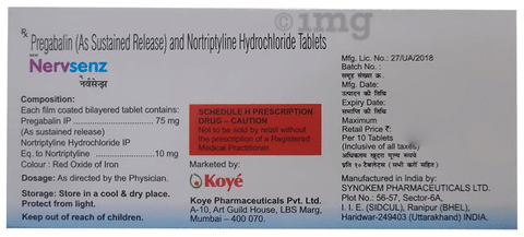 Nervsenz 75mg/10mg Tablet