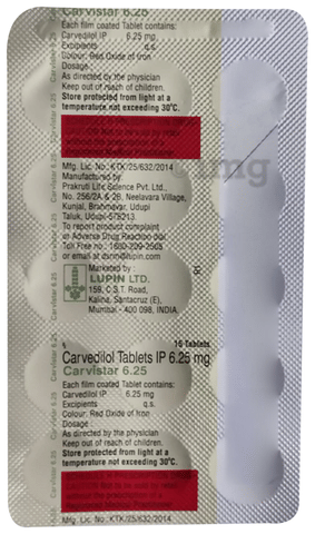 Carvistar 6.25 Tablet image Carvistar 6.25 Tablet image