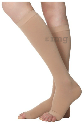 Medtex Class 1 Knee Length Imported Medical Cotton Compression Stocking for Varicose  Veins Medium Beige: Buy box of 1.0 Pair of Stockings at best price in India