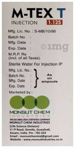 M Tex T 1000mg/125mg Injection