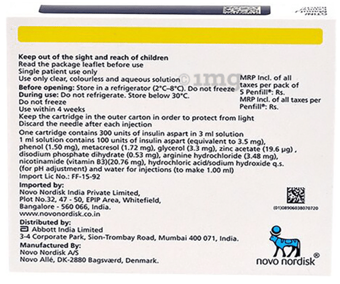 Fiasp 100IU/ml Penfill (3ml Each)
