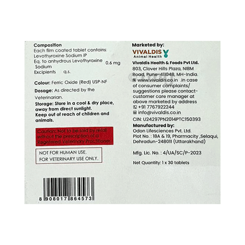 Vet Thyro 0.6 Tablet image Vet Thyro 0.6 Tablet image