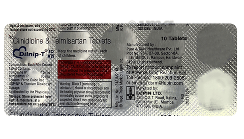 Dilnip-T 10/80 Tablet image Dilnip-T 10/80 Tablet image