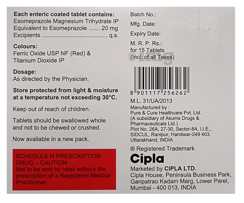 Esomac 20 Tablet image