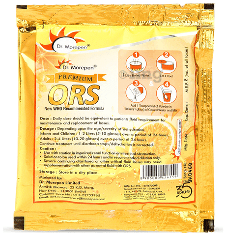 Dr. Morepen Premium ORS Powder (21.8gm Each) Orange