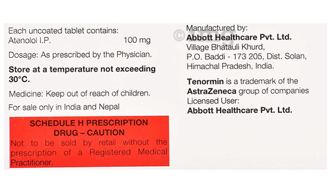 Tenormin 100 Tablet image