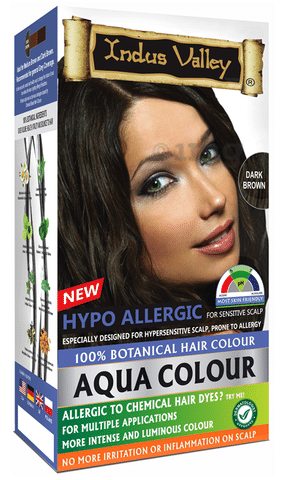 Indus Valley 100% Botanical Hair Aqua Colour Dark Brown: Buy box of 230 gm  Powder at best price in India | 1mg