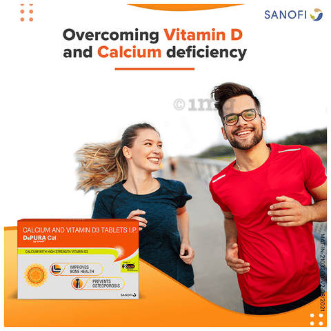Depura Cal, Calcium and Vitamin D3 1000IU Tablet, Improves Bones Health, Prevents Osteoporosis image