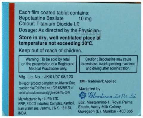 Bepozal Tablet image