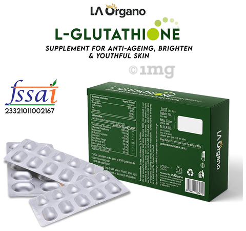 LA Organo L- Glutathione 600mg (Reduced) | For Skin Health & Anti-Ageing Support | Tablet: Buy box of 30.0 tablets at best price in India