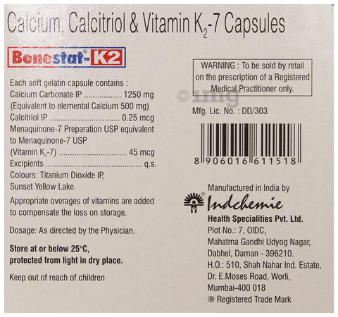 Bonestat-K2 Soft Gelatin Capsule image Bonestat-K2 Soft Gelatin Capsule image